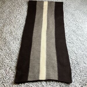 GAP 100% Merino Wool scarf wrap. Dark grey/cream/brown